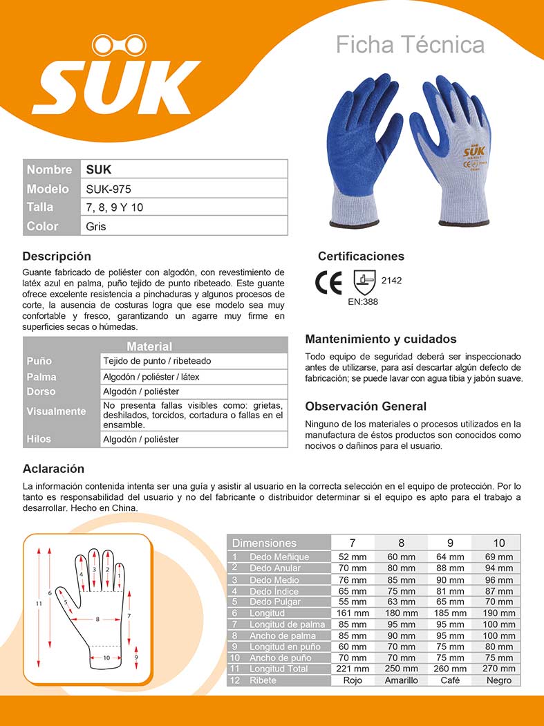 GUANTE JAPONES C/PALMA DE LATEX MARCA SUK-975 - Image 4