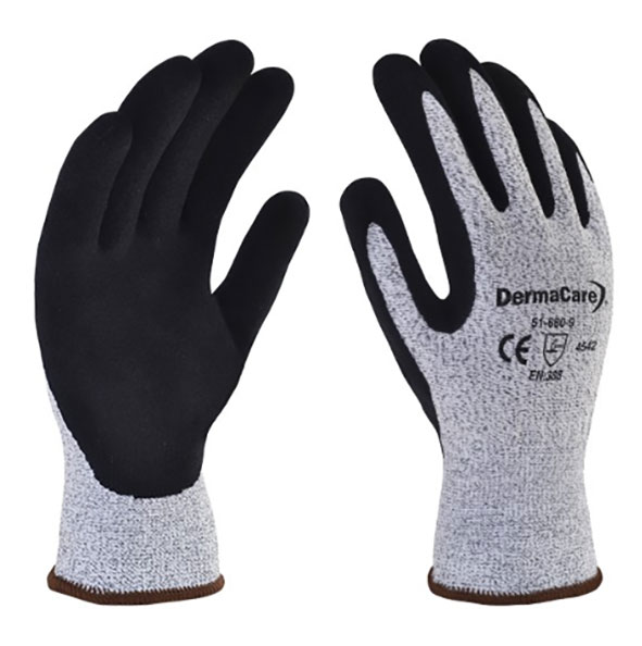 GUANTE ANTICORTE CON NITRILO MICROPOROSO DERMACARE Mod. 51-680