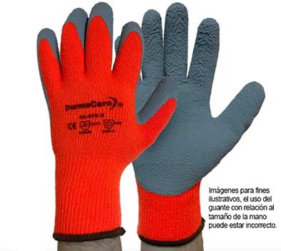 GUANTE DE ACRILICO NARANJA RECUBIERTO CON LATEX GRIS MOD. 43-975 - Image 2