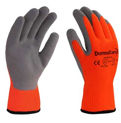 GUANTE DE ACRILICO NARANJA RECUBIERTO CON LATEX GRIS MOD. 43-975