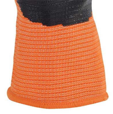 GUANTE NYLON NARANJA Y NITRILO SOLIDO ACANALADO EN PALMA DERMACARE MOD. 51-816 - Image 2