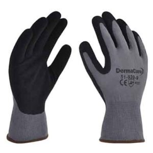 GUANTE POLIESTER GRIS RECUBIERTO NITRILO NEGRO MOD. 51-920