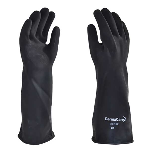 GUANTE NEGRO DE LATEX 18" CONTRA ACIDO