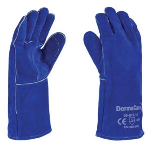 GUANTE DE CARNAZA DE RES AZUL, HILO KEVLAR